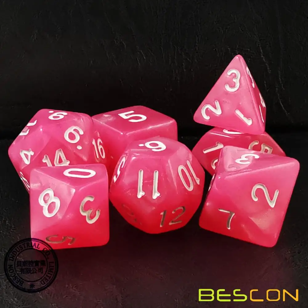 Peachy Bescon Набор кубиков из лунного камня, Bescon многогранные игральные кости для ролевых игр с эффектом лунного камня павлин синий, бирюзовый, фиолетовый жемчуг - Цвет: Peachy