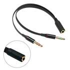 Новый 1 шт. портативный сплиттер для наушников для гарнитуры Конверсионный кабель аудио кабель штекер на 2 гнезда 3,5 мм адаптер Aux кабель