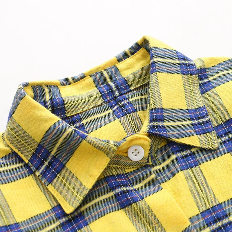 

Ladies Vintage Fashion Spring Autumn Plaid Print Lapel Shirt Loose Single-breasted Long Sleeve Blouses