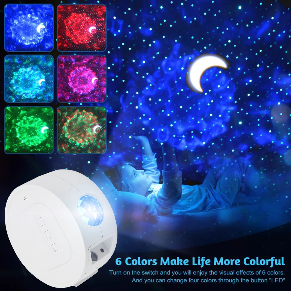 

Dropship Durable USB Powered Star Moon LED Projector Light Practical Multi-functional Kids Bedroom Remote Control Night Lamp