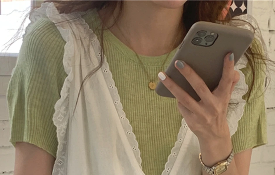 

Harajuku Summer 2 Two Piece Set Women Short Sleeve Bottoming Top + Sleeveless Lace Trim Long White Dress Kawaii Cute Casual Suit