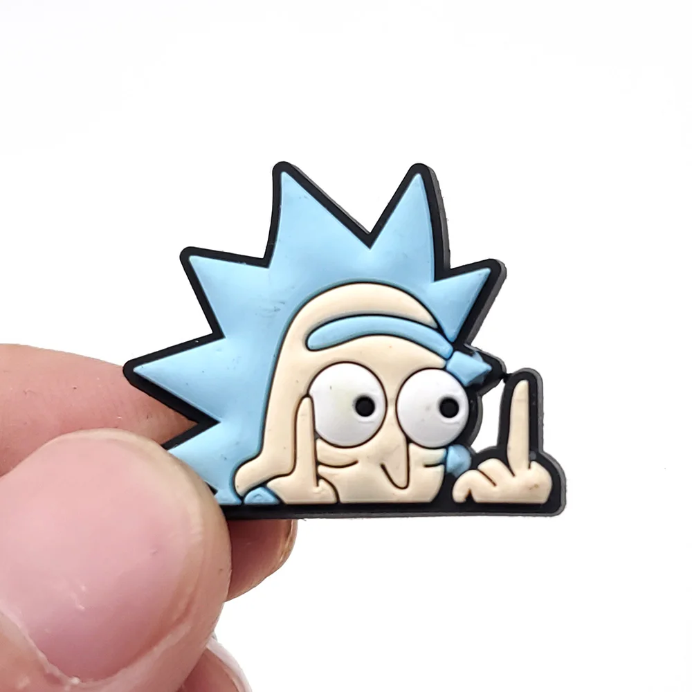 Hot 1pcs Cartoon Anime Spoof Style Shoe Charms Funny garden Shoe Aceessories Fit Sandals Buckle PVC Unisex Adult Gifts croc jibz