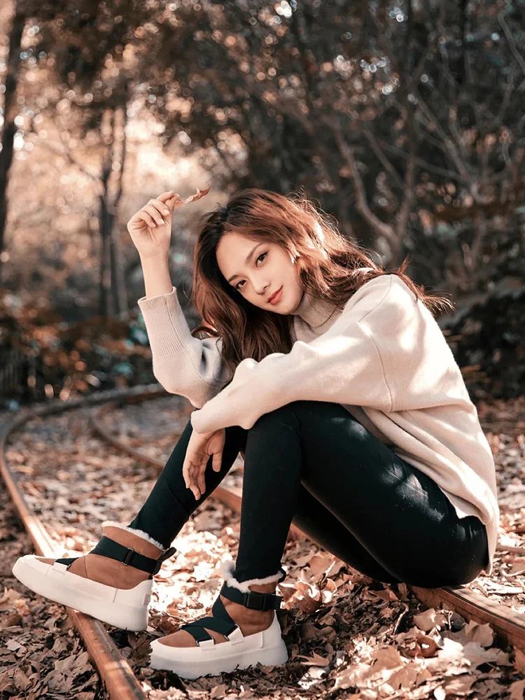 Scarpe donna/женские ботинки; женская обувь из флока; chaussures femme; Плюшевые ботинки на платформе; женские зимние ботинки без застежки; смешанные цвета