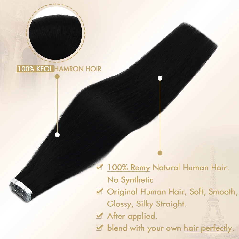 ZURIA невидимая Реми лента для наращивания натуральные настоящие прямые