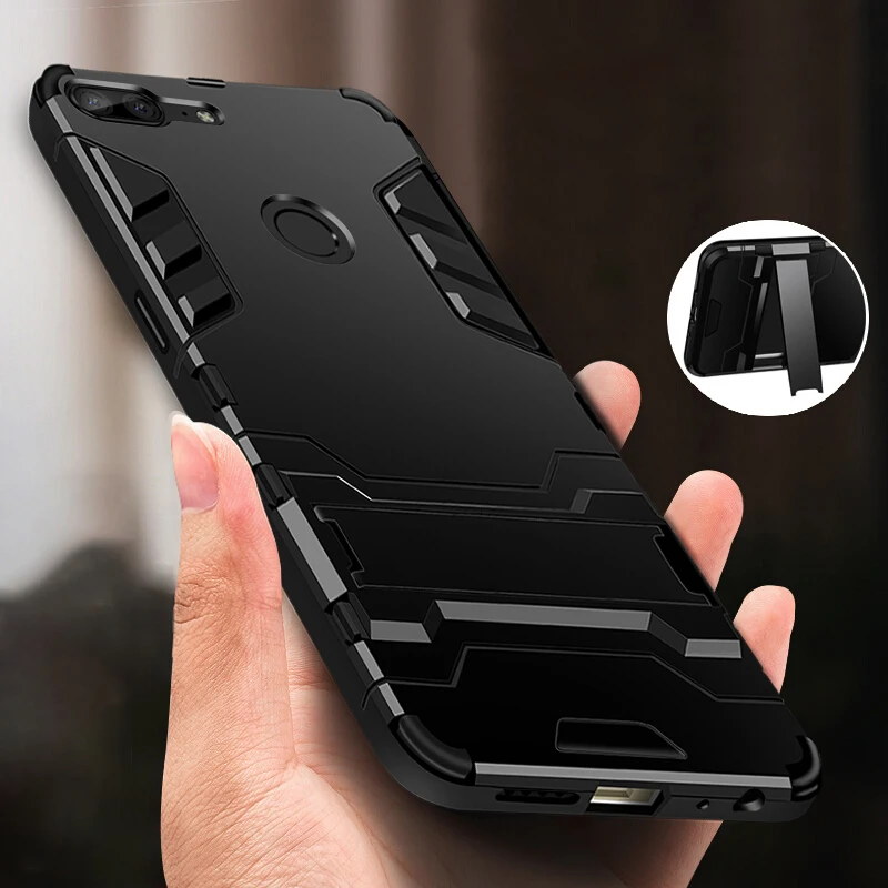 Противоударный чехол для Honor 9 Lite роскошная броня жесткая подставка телефона
