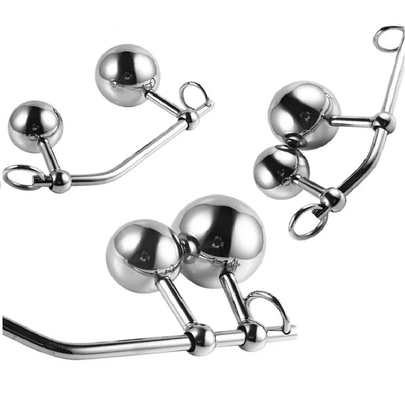 Stainless steel metal double ball Male anal plug butt vagina insert hook for women sex toys | Красота и здоровье