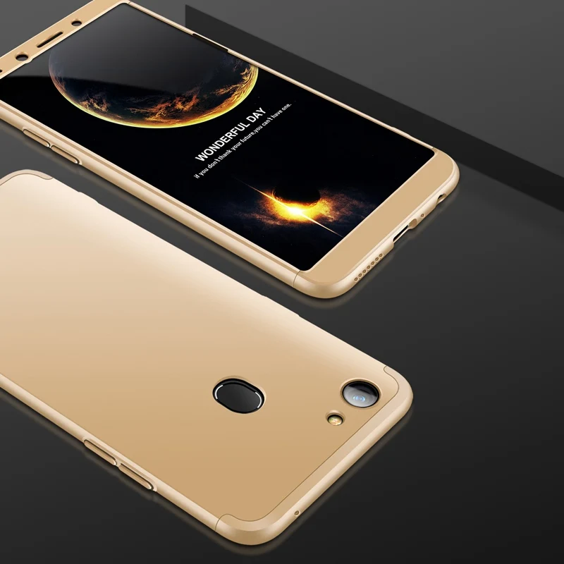Золотой UPaitou полный чехол s для OPPO F5 чехол Роскошный 3 в 1 жесткий чехол для OPPO F5/A73 задняя крышка для телефона - Цвет: Золотой