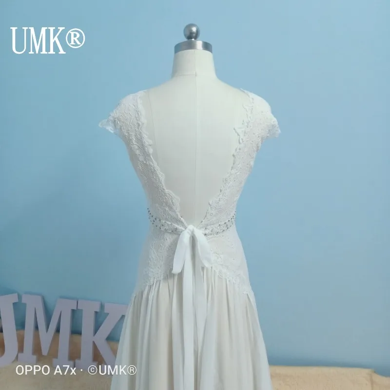 УМК в стиле бохо кружевное шифоновое Пляжное свадебное платье сексуальное с