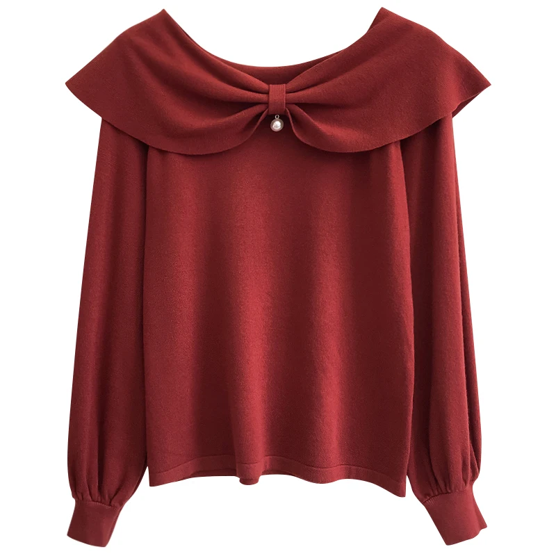 

Women's wear sweaters in the autumn of black sets loose brim show thin sweater long-sleeved top falbala coat