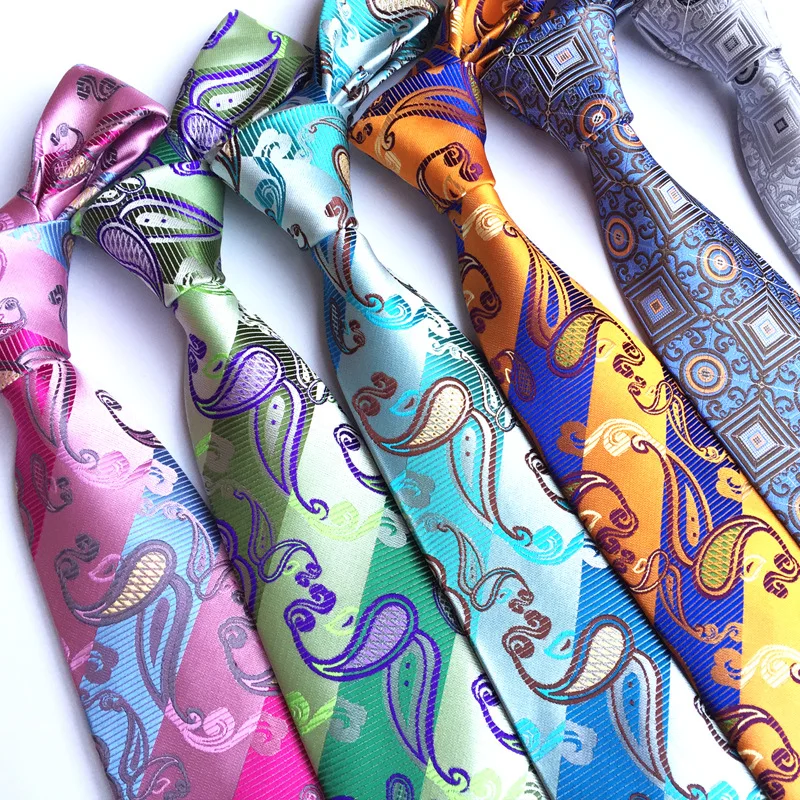 

Linbaiway Formal Ties for Men Paisley Polyester Jacquard Necktie Gentlemen Wedding Business Male Casual Gravatas Custom Logo