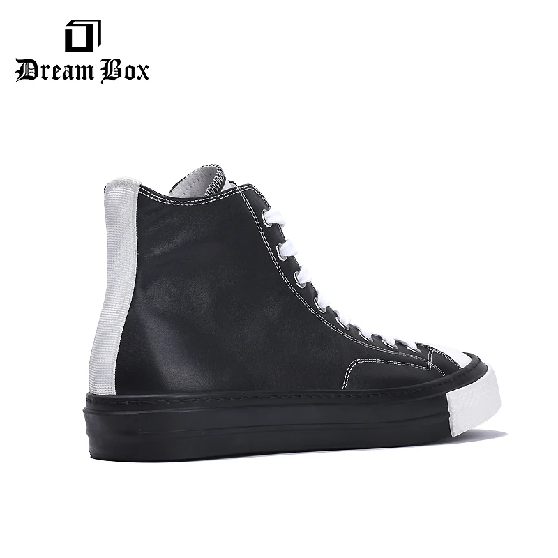 Кожаная обувь с высоким берцем мужская кожаная панель 2019 г. Новая модная