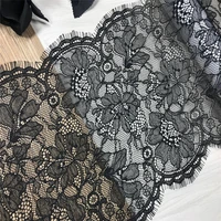 black eyelash lace trim 23cm floral embroidered chantilly lace fabrics diy bra accessories for dress sewing crafts