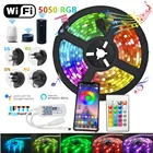 Светодиодная Водонепроницаемая ленсветильник 5050 SMD с поддержкой Bluetooth, Wi-Fi и адаптером, 30 м