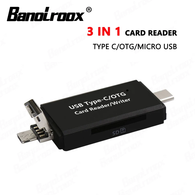 Banolroox OTG Устройство для чтения карт Micro USB Type-C SD |