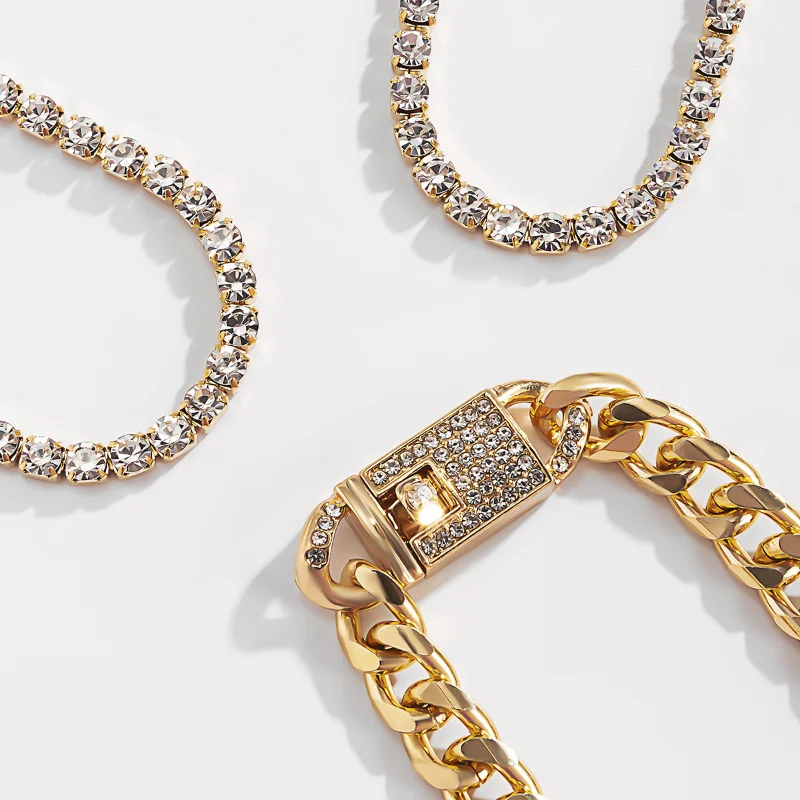 Браслеты на ногу в европейском и американском стиле хип-хоп с полной алмазной