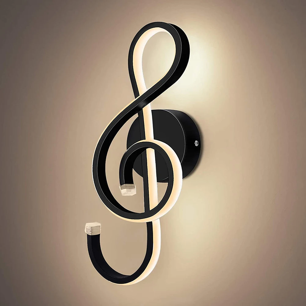 

NEW Wall Lamp Bedroom Beside Wall Light Music Clef Shape Home Indoor Living Room Decoration Lighting AC85-240V Decor Night Light