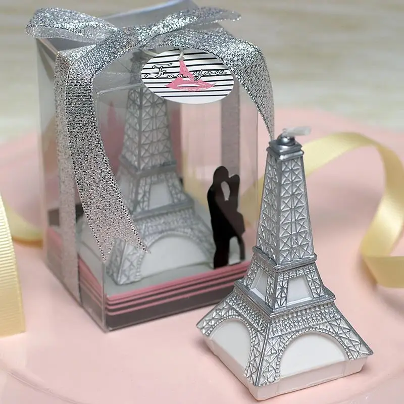 Eiffel Tower Candles In Gift Box Wedding Bridal Shower Party Favor Guest Present Novelty | Дом и сад
