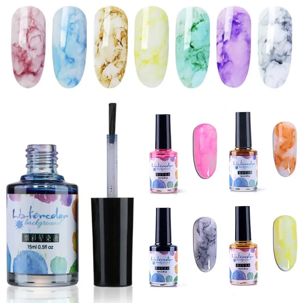 15 мл акварельные чернила лак для ногтей гель с рисунком цветения эффект дыма
