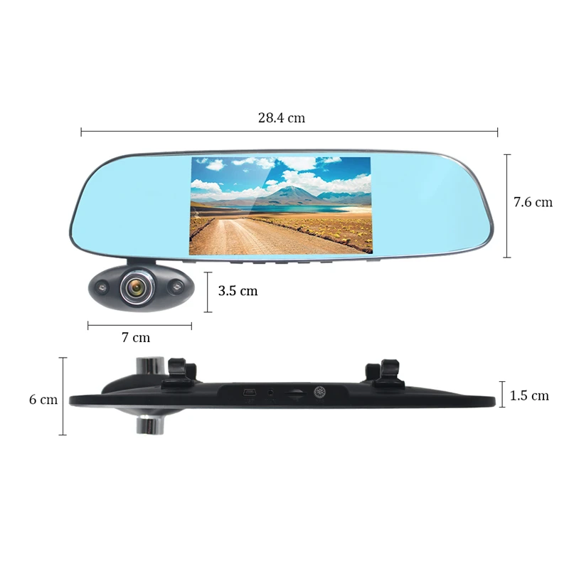 Vikewe FHD 1080P Автомобильный видеорегистратор Камера авто 5 дюймов зеркало заднего