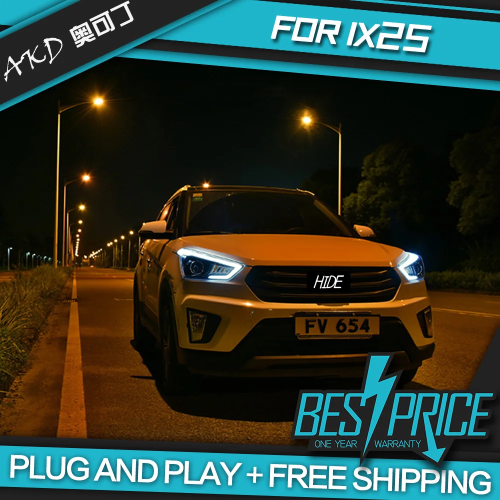 АКД автомобилей Стайлинг фар для Hyundai ix25 Creta 2015 фары светодиодный ходовые огни