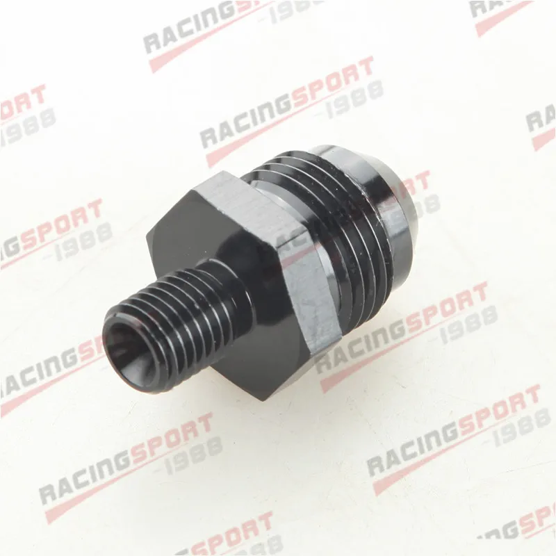 8AN Male Flare к M10x1.25 (мм) метрический прямой фитинг адаптер Черный | Автомобили и