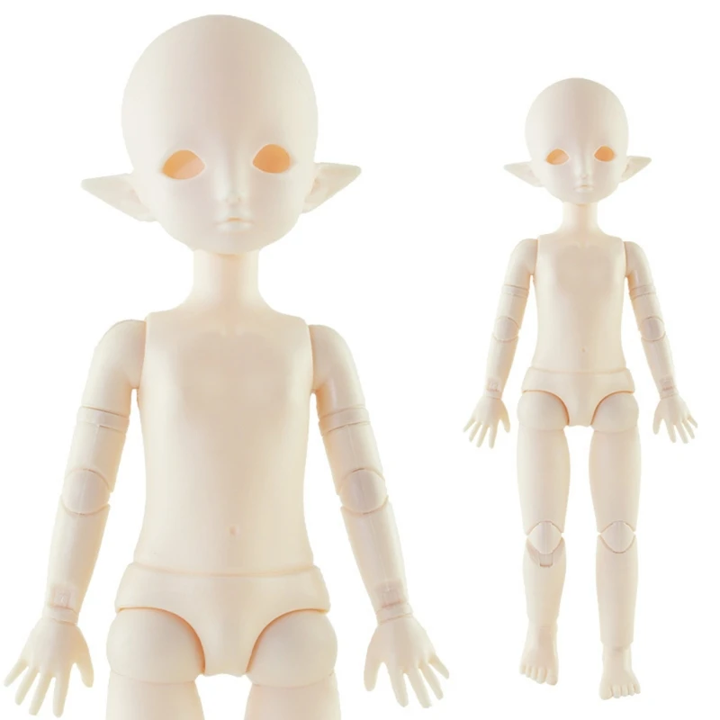 

Kid’s Moveable Joints Doll Set Dollhouse Decoration DIY Girl Doll Crafts for Activity Center Community Game Nude Doll