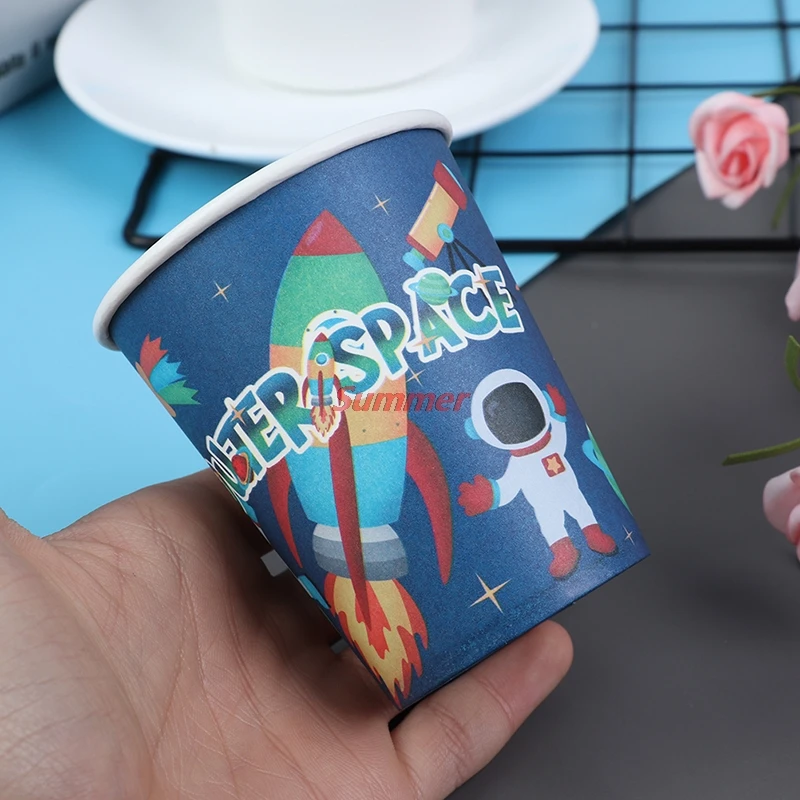 

1set Outer Space Planet Party Disposable Tableware Birthday Party Decor Kids Disposable Paper Plate High Quality