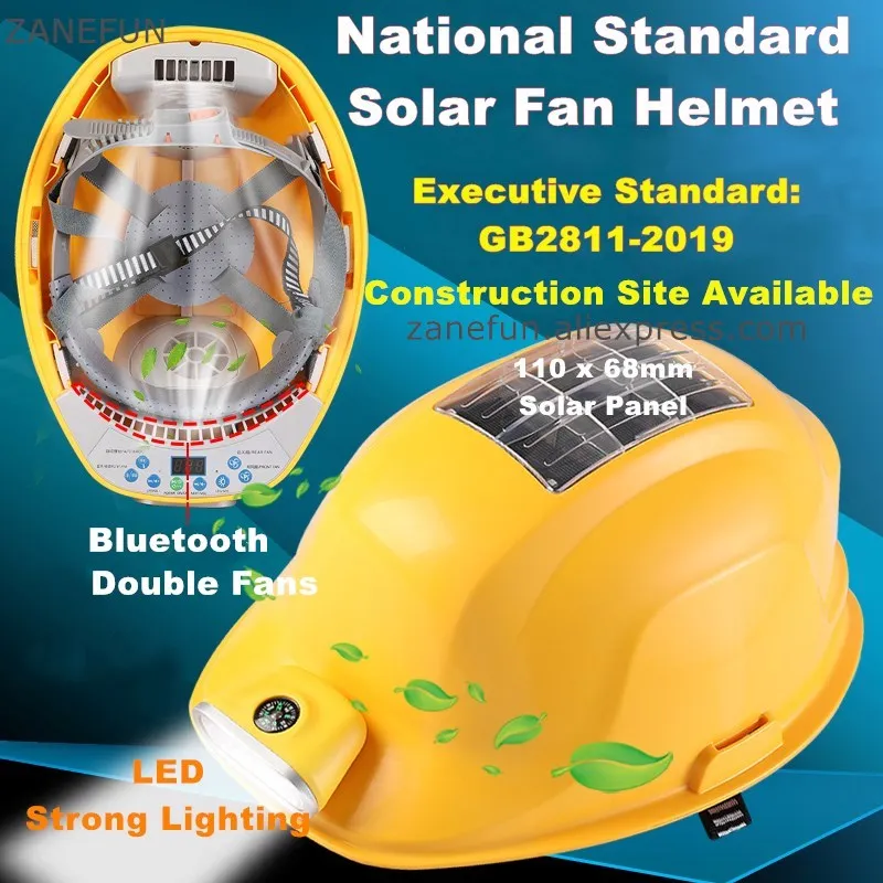 Защитный шлем на солнечной панели с Bluetooth FM светодиодный радио и
