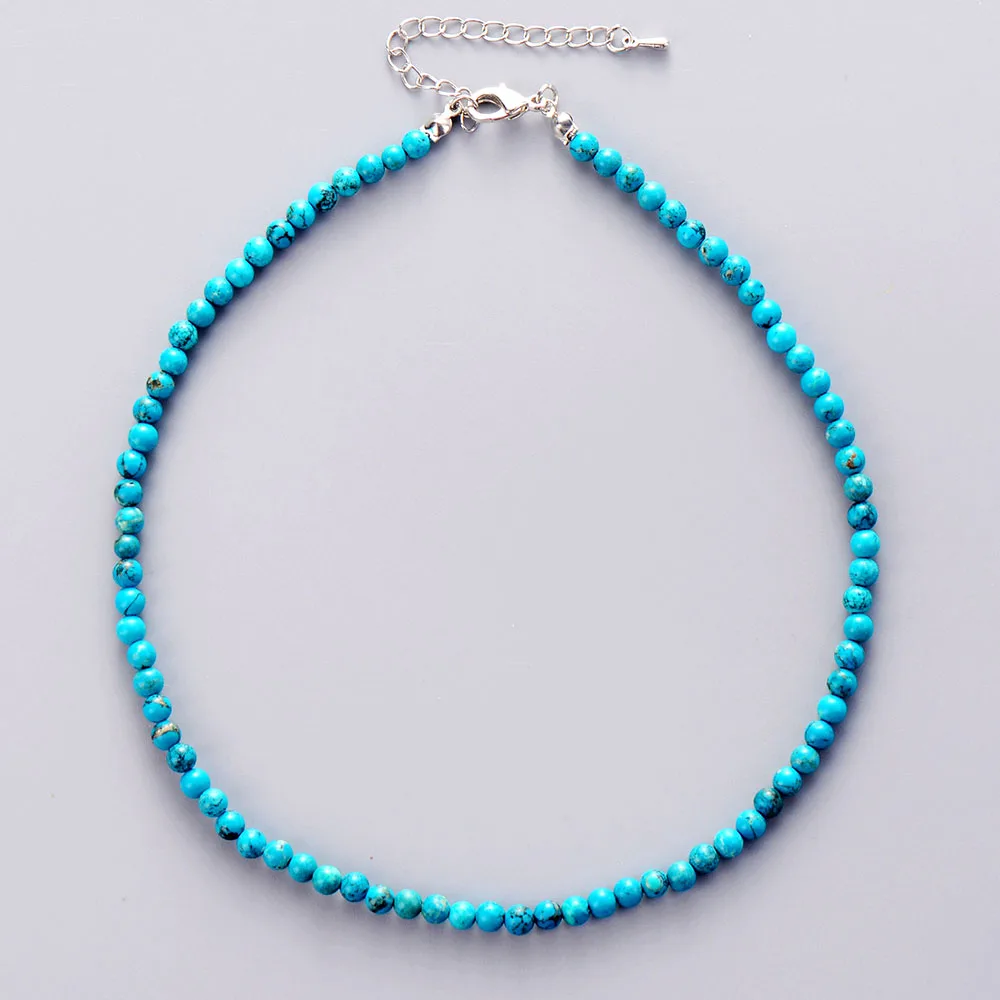 Женское колье чокер 4 мм из натурального камня 2020 женское Простое Ожерелье