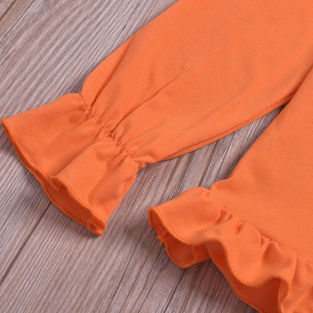 Детский комплект одежды для маленьких девочек на Хэллоуин топы с длинными