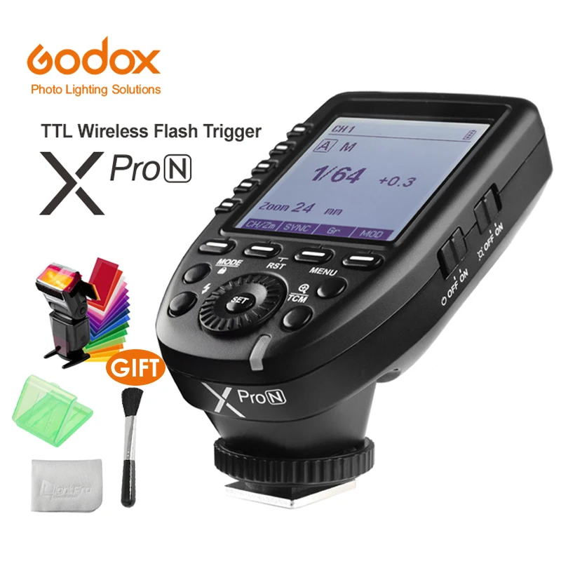 

Godox Xpro-N i-TTL II 2.4G Wireless Trigger High Speed Sync 1/8000s X system with LCD Screen Transmitter For Nikon DSLR