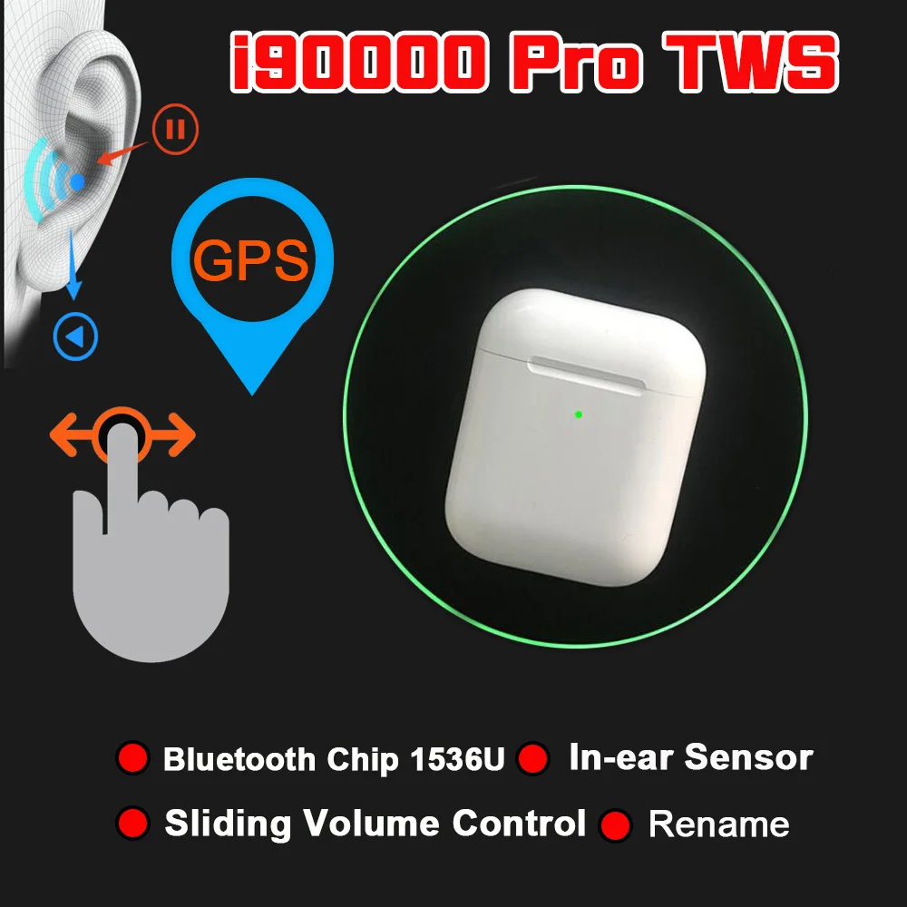 Новейший i90000 Pro Tws Air 2, беспроводной Bluetooth наушник с регулировкой громкости 8D, супер бас PK i50000 i5000 i9000TWS