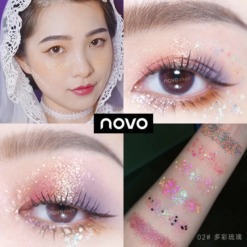 NOVO блестящие тени для век Мерцающая палитра пропитанные картофелем жемчужные