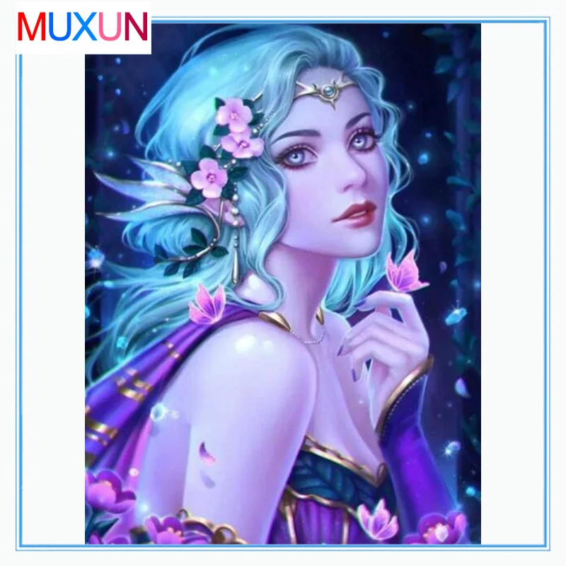 Алмазная картина сказочный портрет вышивка крестиком полная дрель квадратная