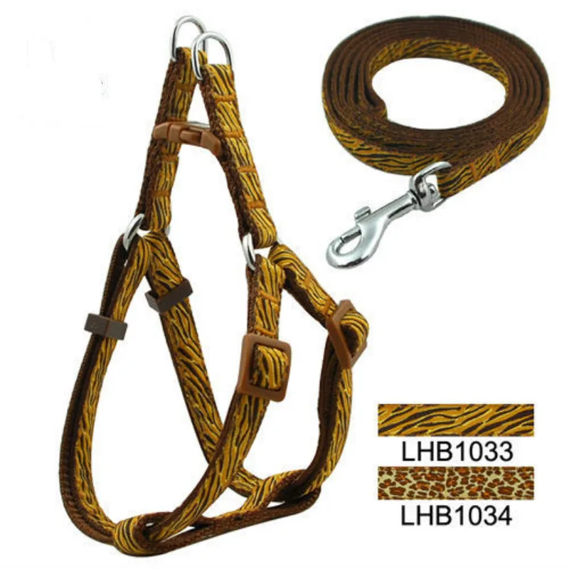 

Pet Products Dog Supplies Color Nylon 1.0cm Pet Supplies Animal Stripes Leopard Print Pet Harnesses Leashes 2pcs/lot