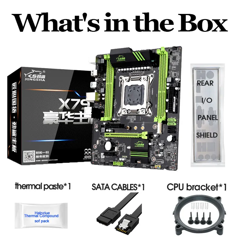 

JINGSHA X79 Motherboard LGA2011 CPU MATX USB3.0 SATA3 PCI-E NVME M.2 SSD X79 LGA 2011 Motherbboard 4 Channel DDR3 Up to 64GB