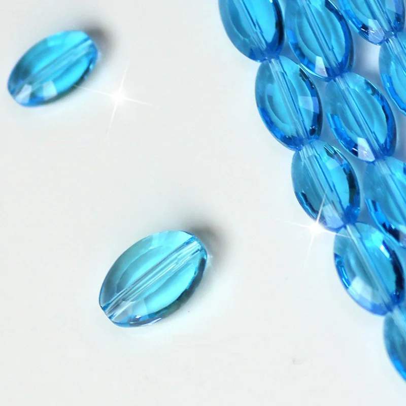 

StreBelle AAA25 Crystal flat oval shape Beads Multi Color 34faces shinning oval jewelry accessories Diy beads 9x6mm 11x8mm