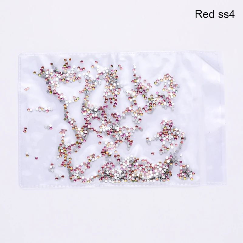 Red ss4 1440 шт. Стразы с плоской задней поверхностью и AB для украшения ногтей, обуви и танцевального платья - Цвет: Red ss4
