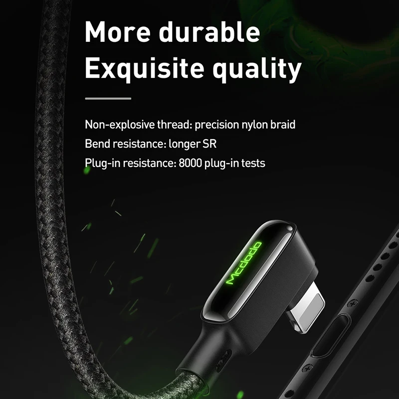 USB-шнур Mcdodo 3A для быстрой зарядки телефона iPhone 13 12 11 Pro Max XS XR X 8 7 Plus iPad светодиодные