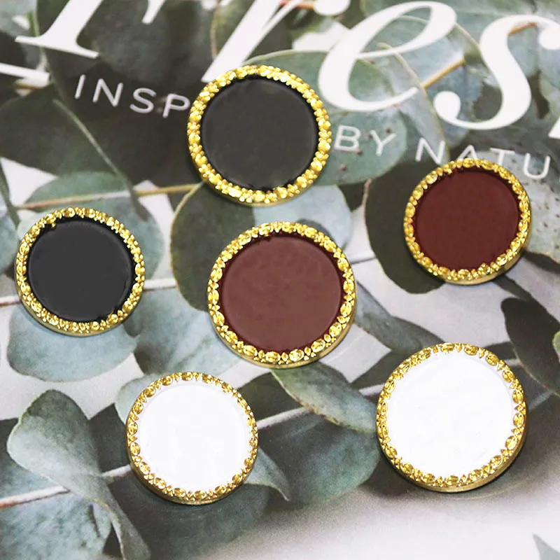 

Metal round vintage golden buttons personality high-end high-quality exquisite handmade DIY buttons 10-piece coat coat accessori