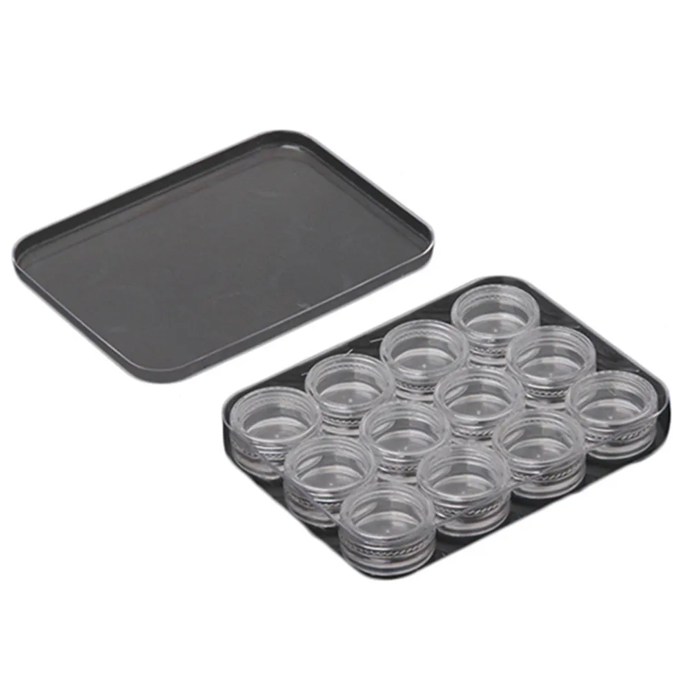 12 слотов прозрачный пластиковый пустой чехол для украшения ногтей коробка