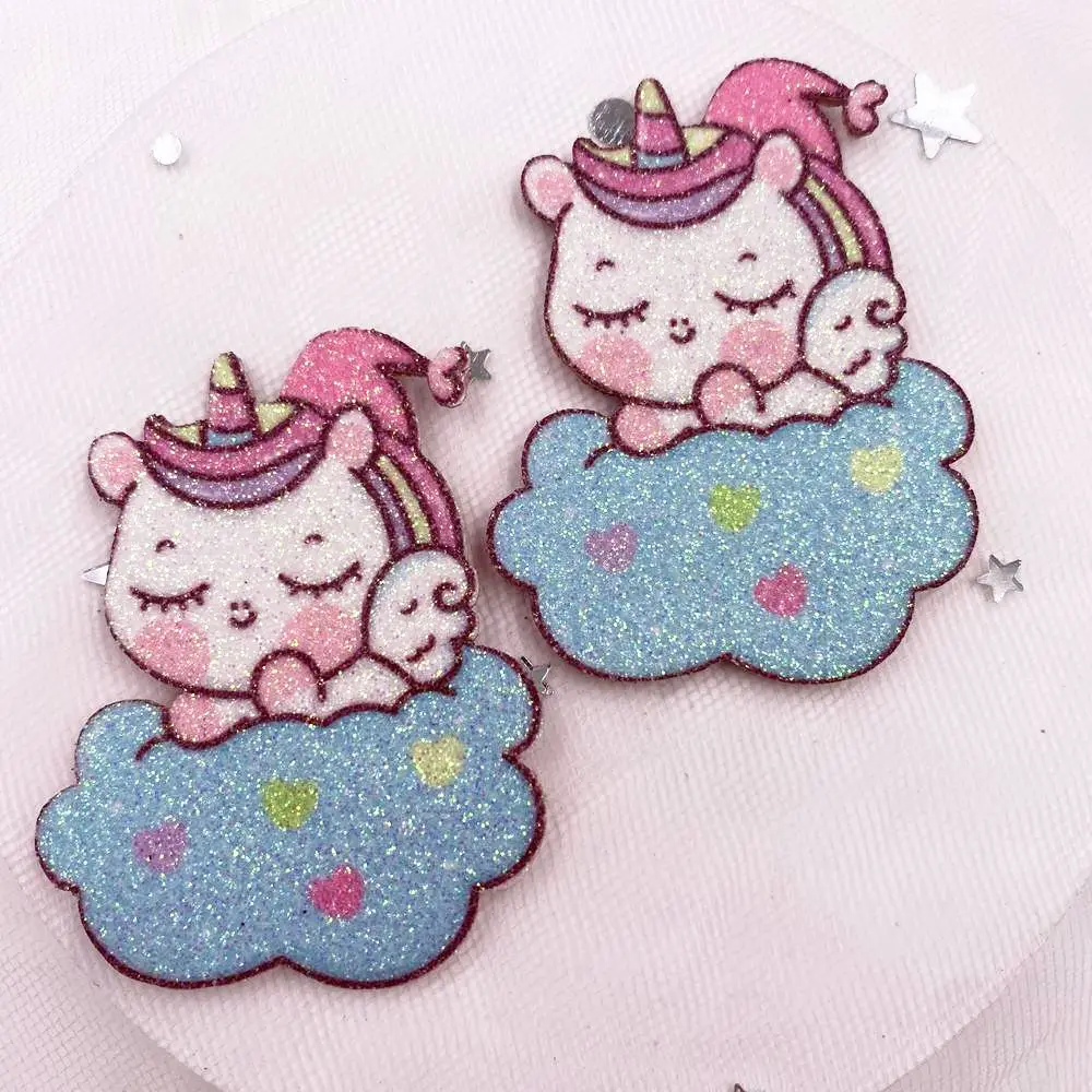 30 шт. фетровая ткань Радужный Блеск крутая аппликация в виде единорога для