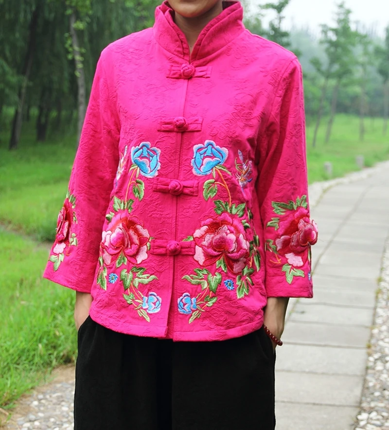 

Coat Jacket Women's Blouse Spring Autumn New Short Coat Retro Embroidery Ethnic Style Women's jacket Tops daily mother clothing