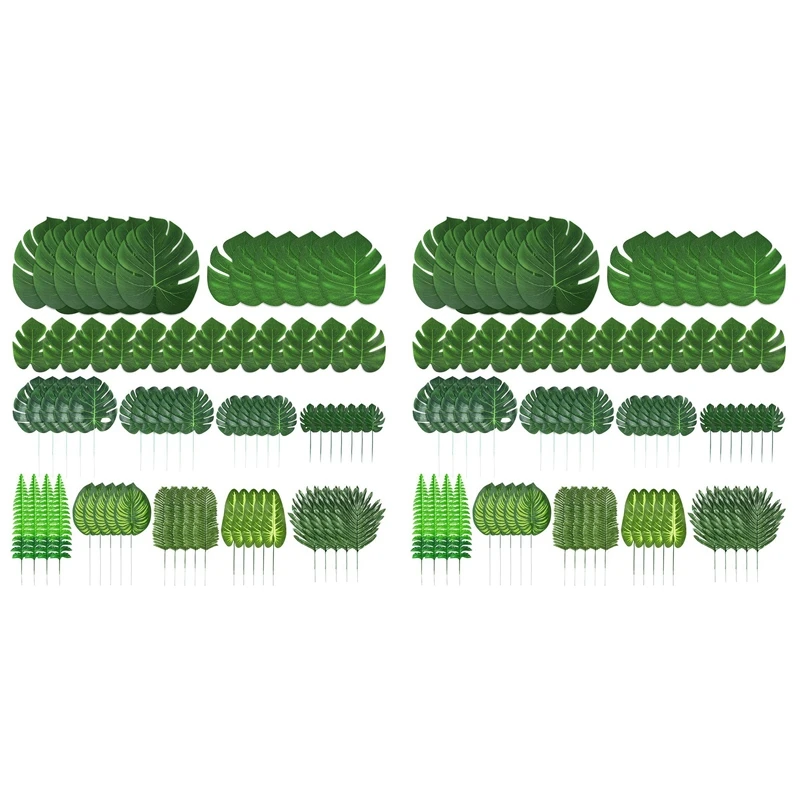 

206 шт., искусственные Пальмовые Листья с стеблями, 12 видов