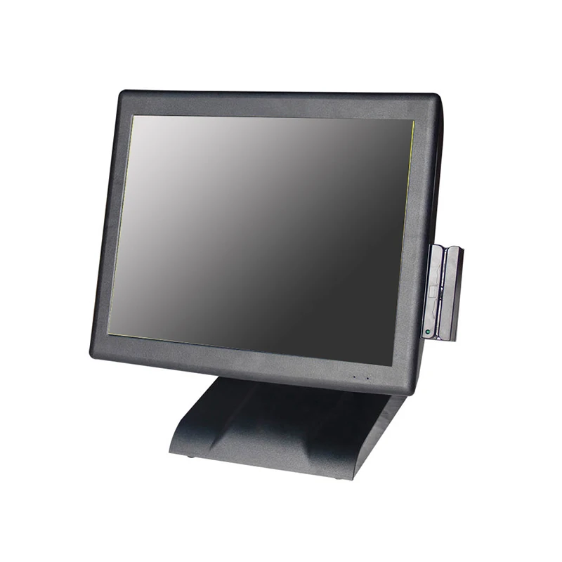 Free shipping 15 touch screen Commercial pos terminal restaurant cash register all in one pc card reader VFD Customer display