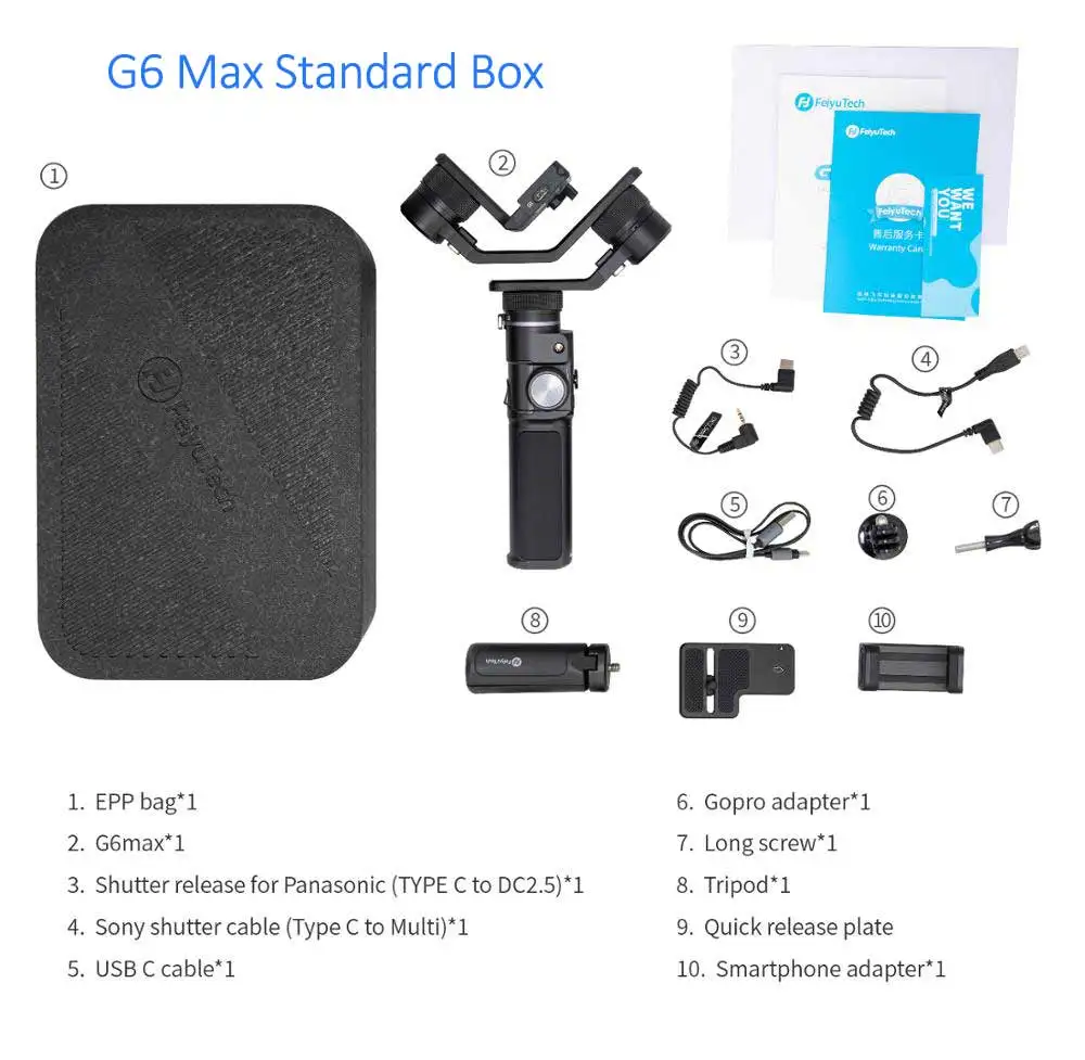 Стабилизатор для смартфона Feiyutech G6 Max 3-осевой ручной шарнирный стабилизатор
