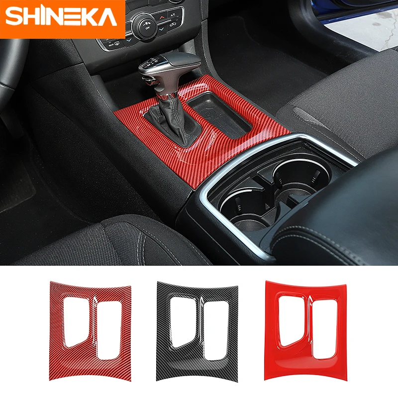 

SHINEKA внутренние молдинги для Dodge Charger Car Gear Shift панель украшения наклейки аксессуары для Dodge Charger 2015 +