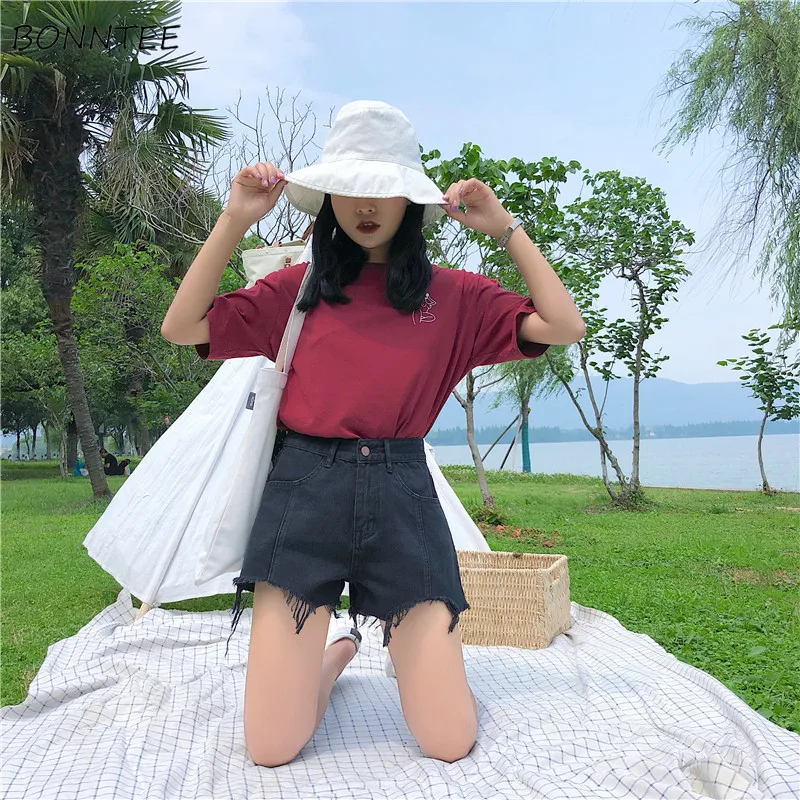 

Шорты женские на одной пуговице, модные элегантные универсальные простые однотонные короткие брюки в Корейском стиле, для отдыха и повседн...