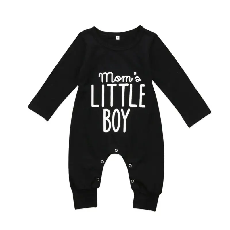 pudcoco 2019 Brand Cute Newborn Baby Little Boys Cotton Romper Outfits Clothes 1 Piece Black Long Sleeve Jumpsuit |