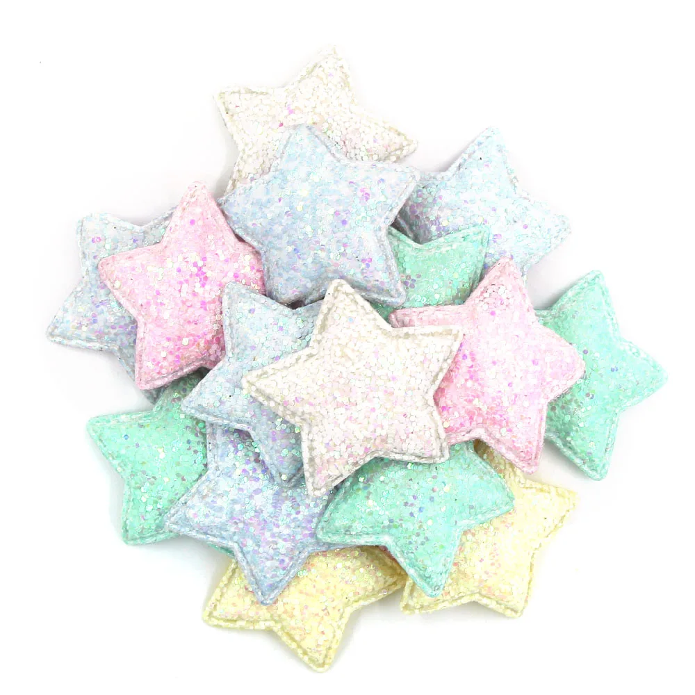 10 шт. красочные блестящие нашивки в форме сердца/звезды/цветка кавайная Мягкая